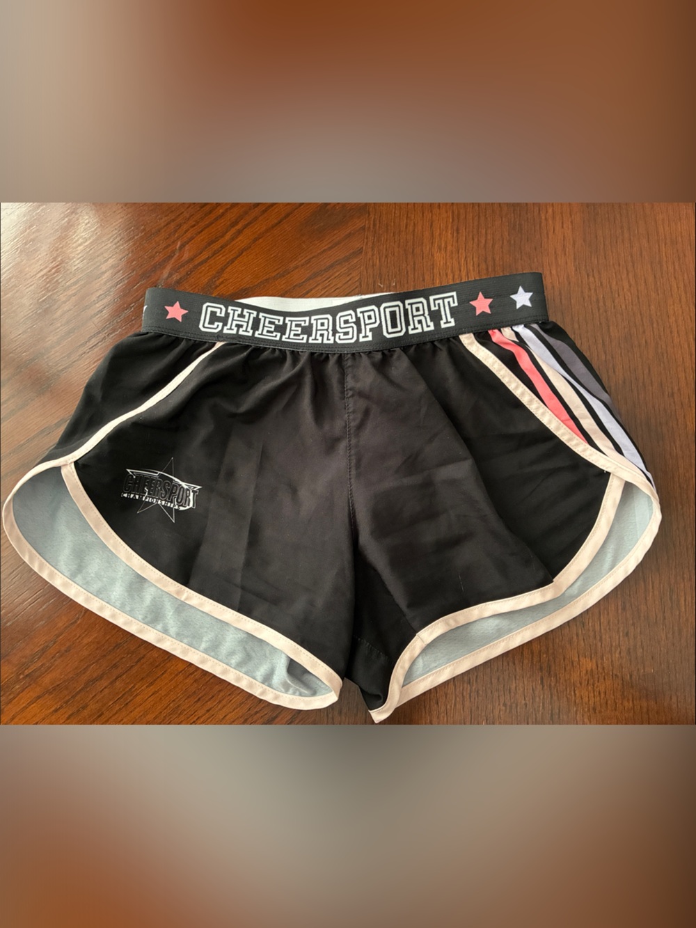 Women’s Cheersport Black Athletic Shorts with Accent Trim